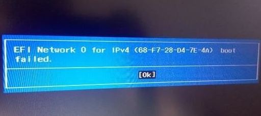 主编还原win10系统开机显示eFI Network 0 for ipv4 boot failed的解决方的处理方式