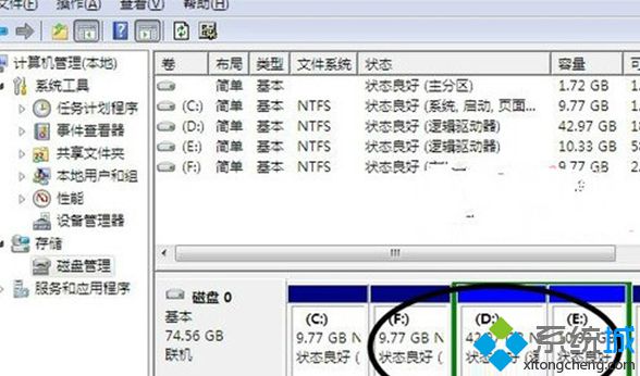 小编细说win7系统只有一个C盘没有其他磁盘的流程