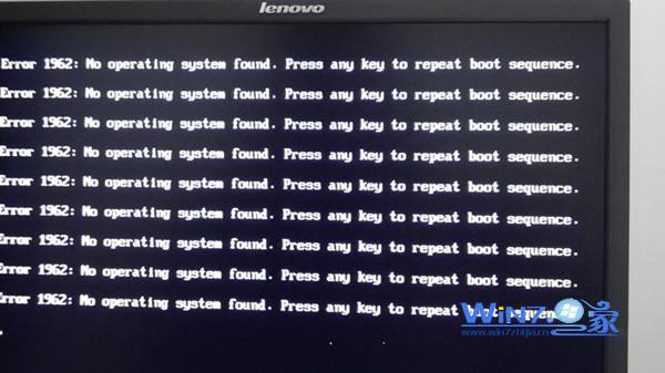 小编还原win7系统联想台式电脑开机提示error 1962无法找到硬盘启动的操作技巧