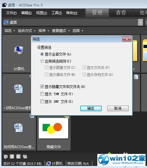 win10系统使用ACDSee查看系统隐藏文件夹内容的操作方法