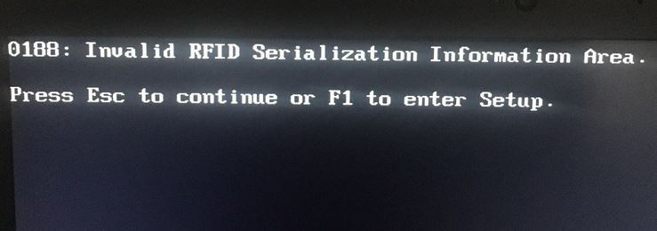 技术编辑还原win10系统笔记本开机0188：Invalid RFID Serialization Informatio